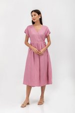 EMRY LINEN WRAP MAXI DRESS