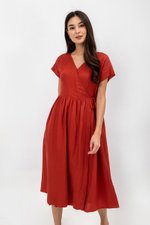 EMRY LINEN WRAP MAXI DRESS
