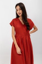 EMRY LINEN WRAP MAXI DRESS