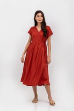 EMRY LINEN WRAP MAXI DRESS