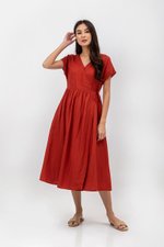 EMRY LINEN WRAP MAXI DRESS