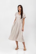 EMRY LINEN WRAP MAXI DRESS