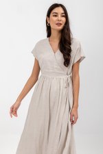 EMRY LINEN WRAP MAXI DRESS