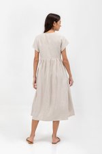 EMRY LINEN WRAP MAXI DRESS
