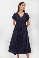 EMRY LINEN WRAP MAXI DRESS
