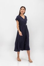 EMRY LINEN WRAP MAXI DRESS
