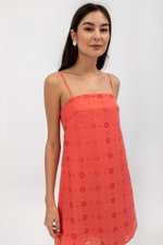 REBECCA EYELET A LINE CAMISOLE MINI DRESS