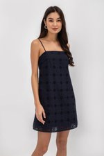 REBECCA EYELET A LINE CAMISOLE MINI DRESS