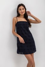REBECCA EYELET A LINE CAMISOLE MINI DRESS