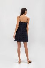 REBECCA EYELET A LINE CAMISOLE MINI DRESS