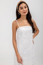 REBECCA EYELET A LINE CAMISOLE MINI DRESS