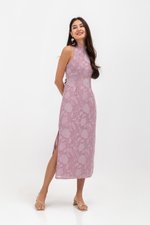 YARA FLORAL TEXTURED SHEATH MIDI CHEONGSAM