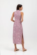 YARA FLORAL TEXTURED SHEATH MIDI CHEONGSAM