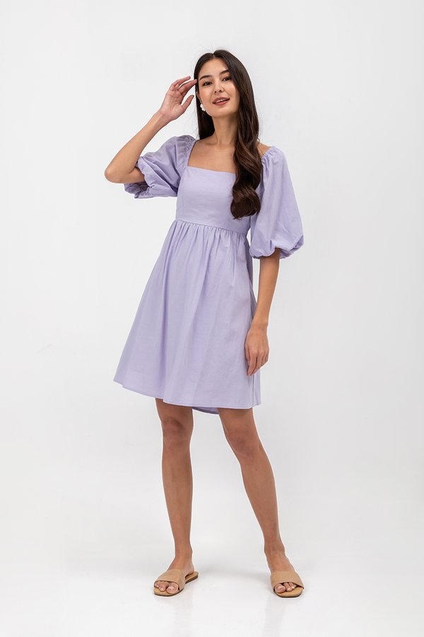 ROSE PUFF SLEEVE MINI DRESS