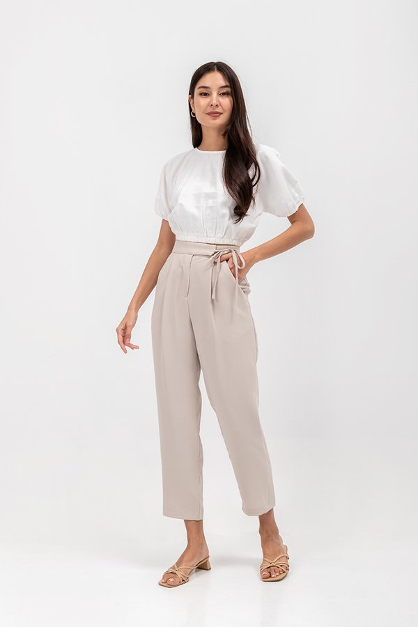 ANYA SIDE RIBBON TIE TAPERED PANTS