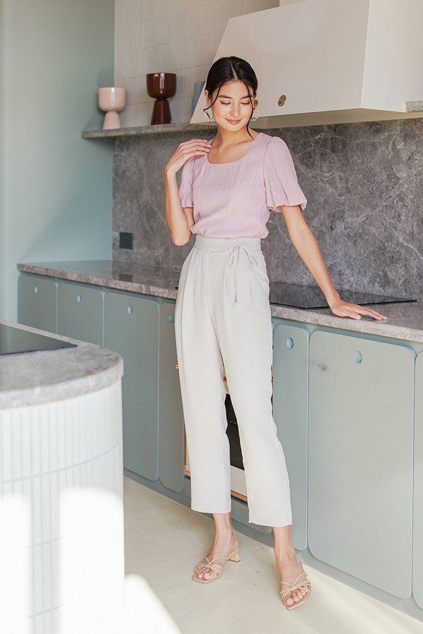 ANYA SIDE RIBBON TIE TAPERED PANTS