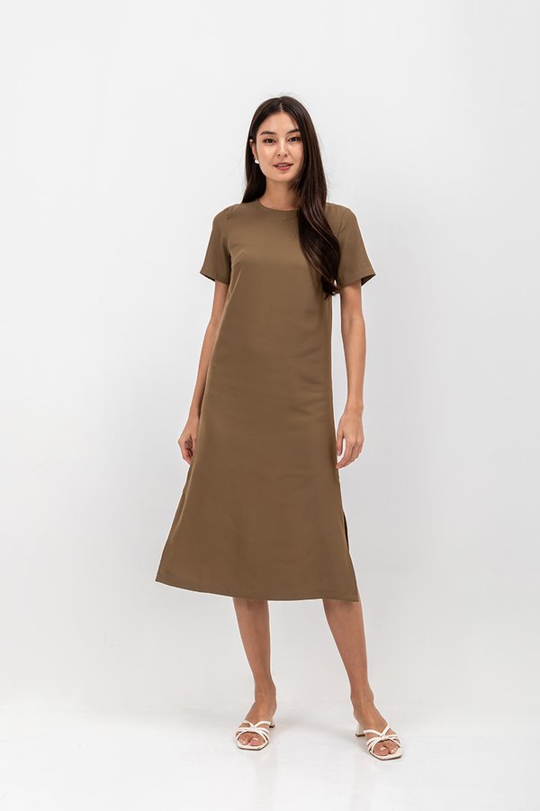 SHAILENE SIDE SLIT MIDI DRESS