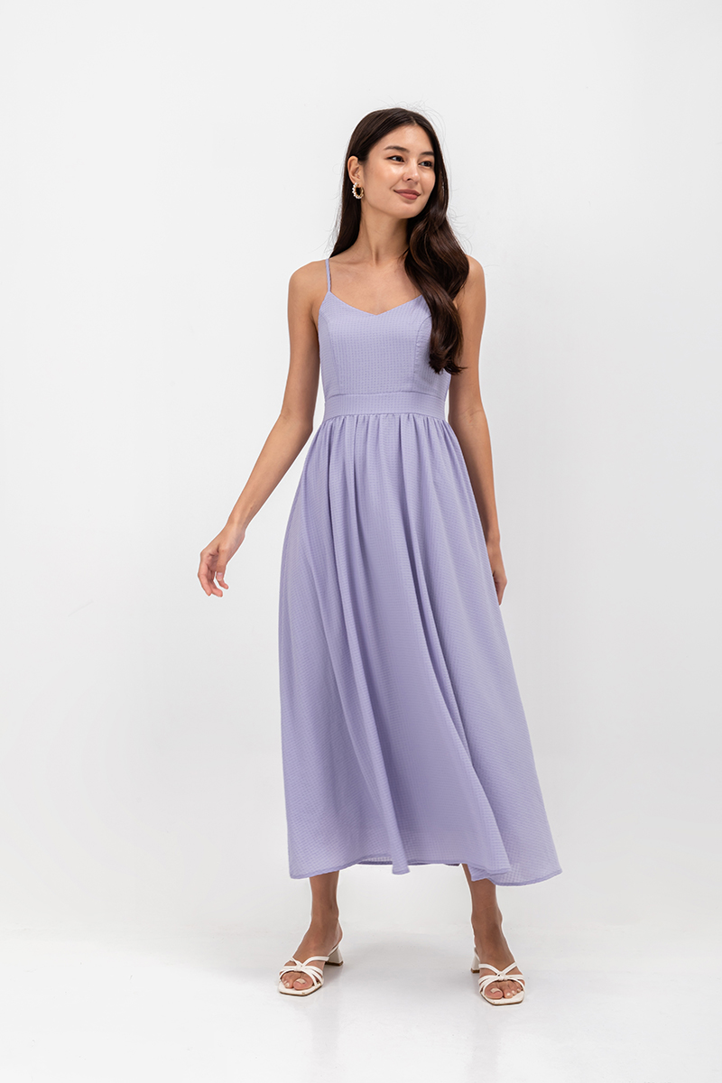 ADELAIDE CHECKERED CAMISOLE MAXI DRESS