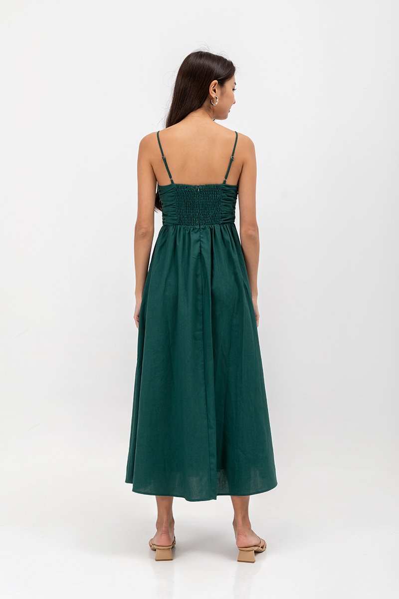 KIEVA PLEATED CHEST CAMISOLE MAXI DRESS
