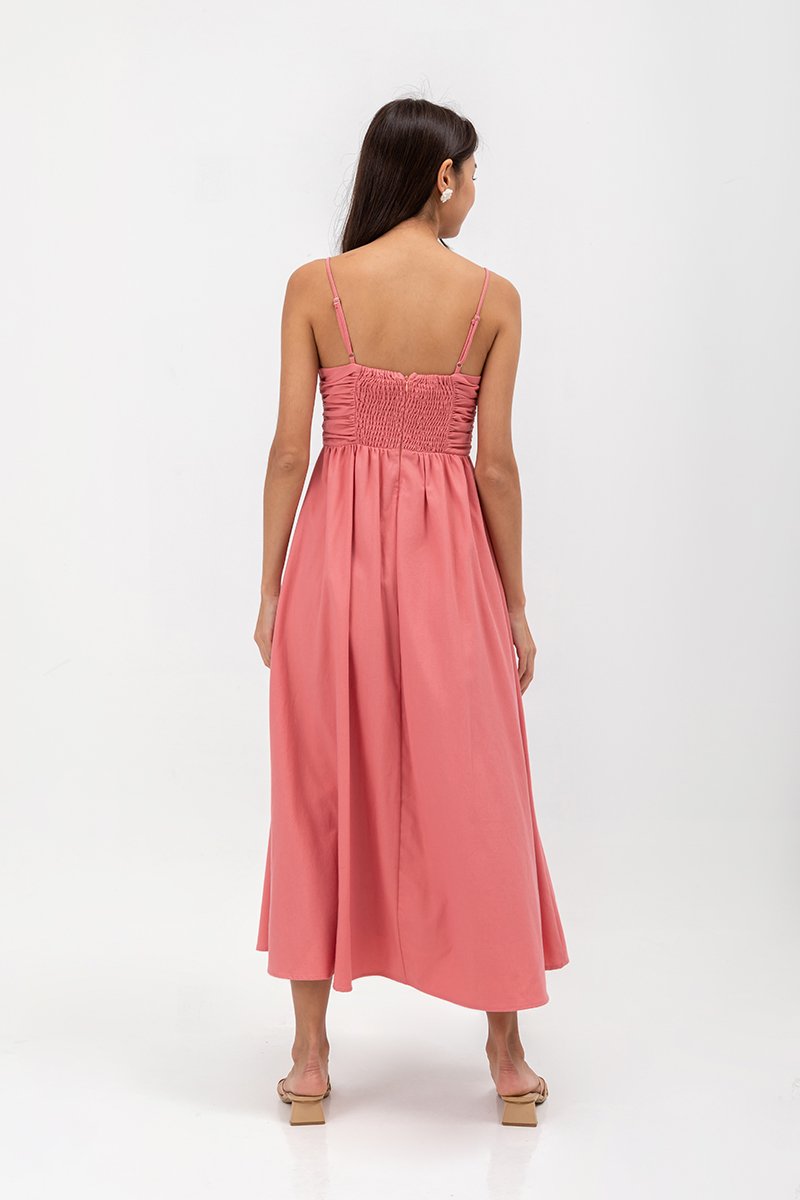 KIEVA PLEATED CHEST CAMISOLE MAXI DRESS