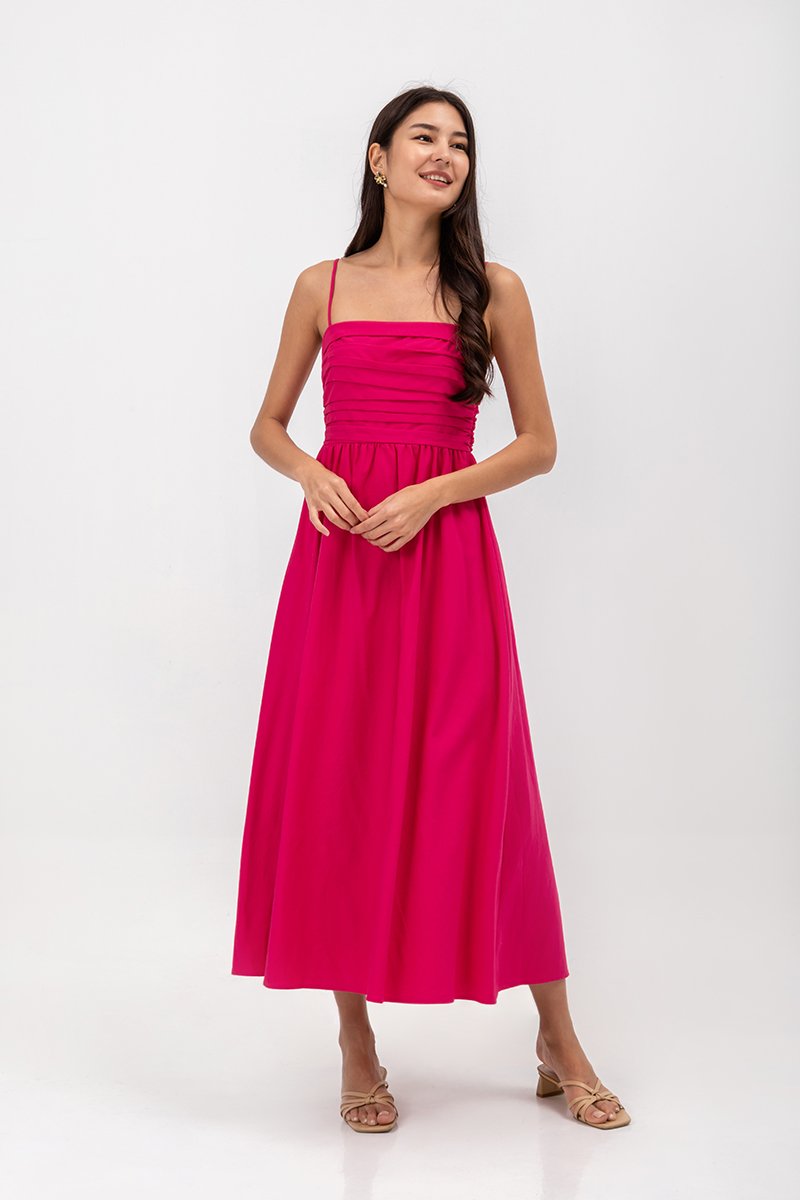 KIEVA PLEATED CHEST CAMISOLE MAXI DRESS