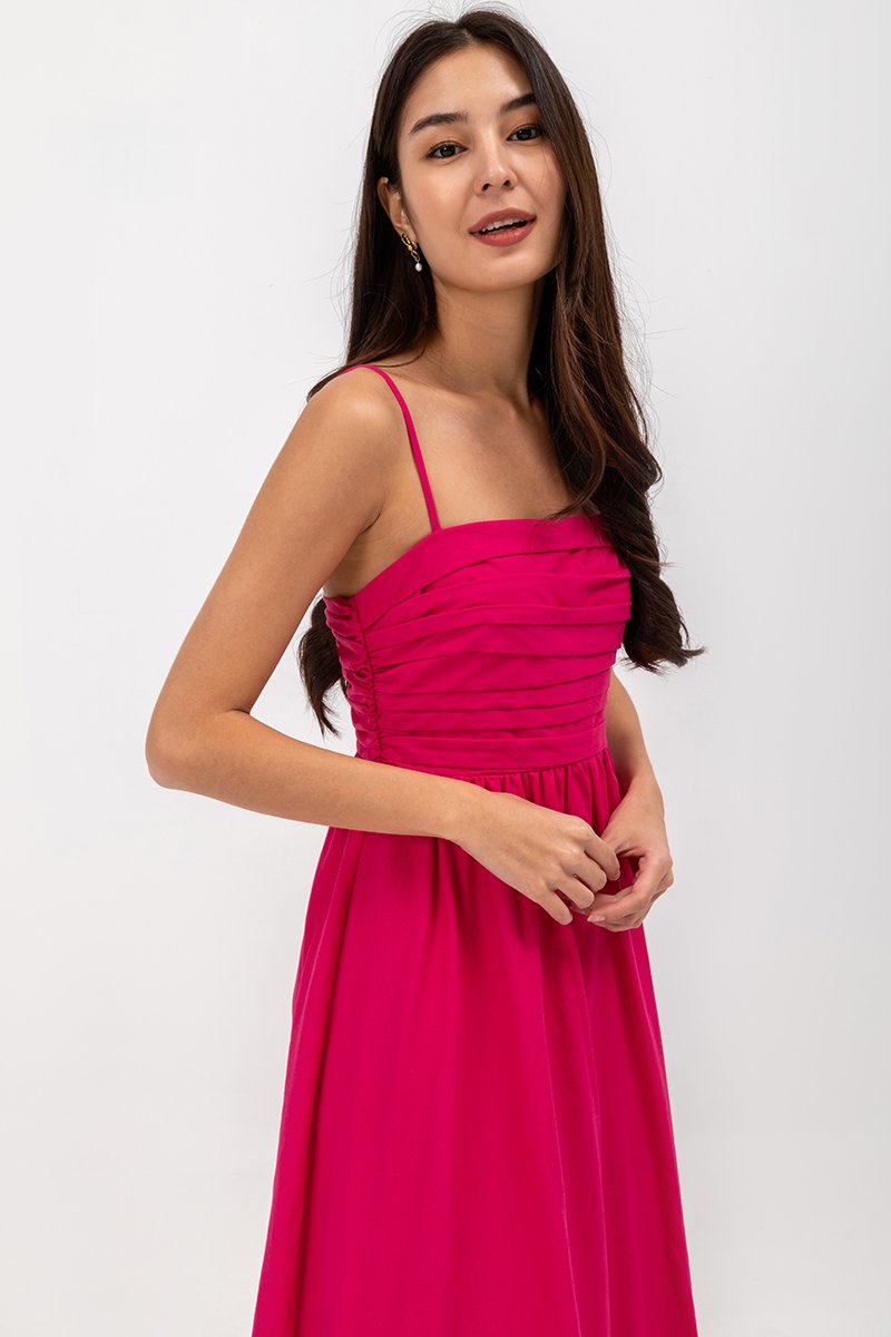 KIEVA PLEATED CHEST CAMISOLE MAXI DRESS