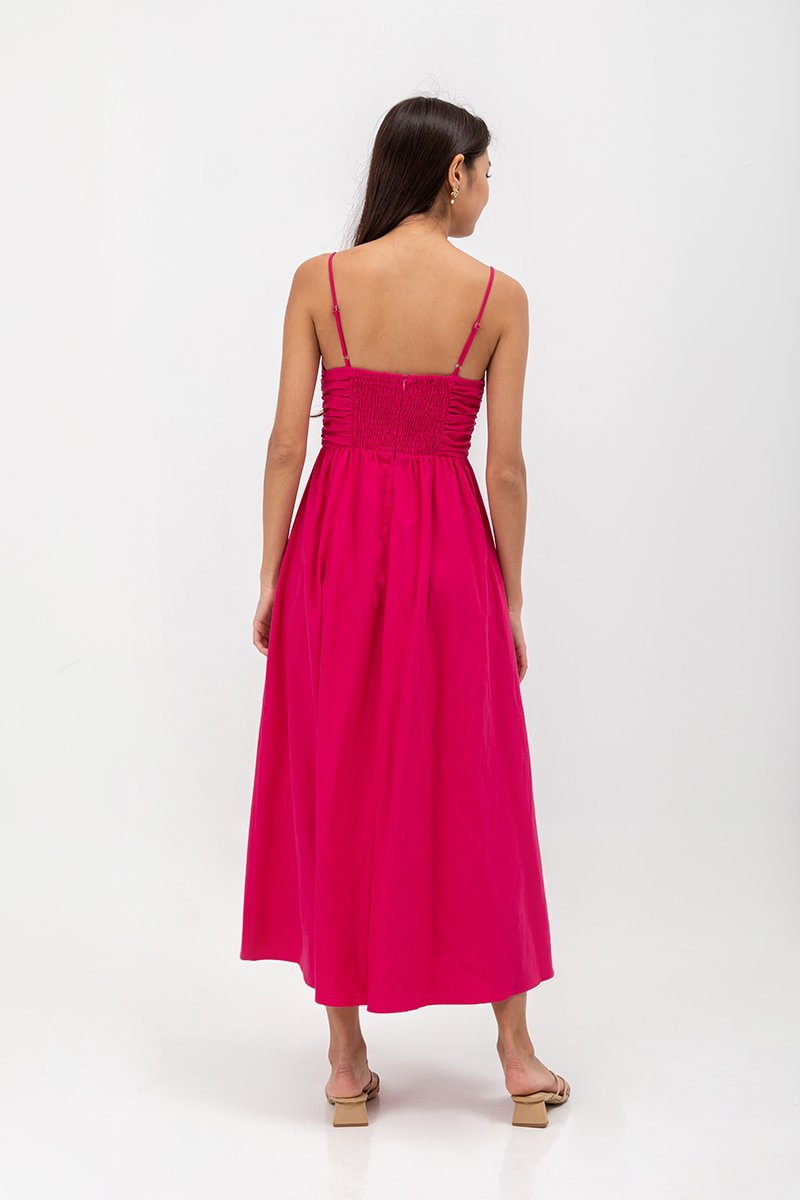 KIEVA PLEATED CHEST CAMISOLE MAXI DRESS