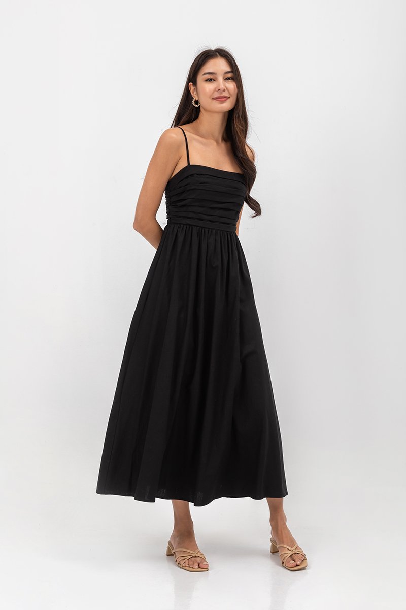 KIEVA PLEATED CHEST CAMISOLE MAXI DRESS