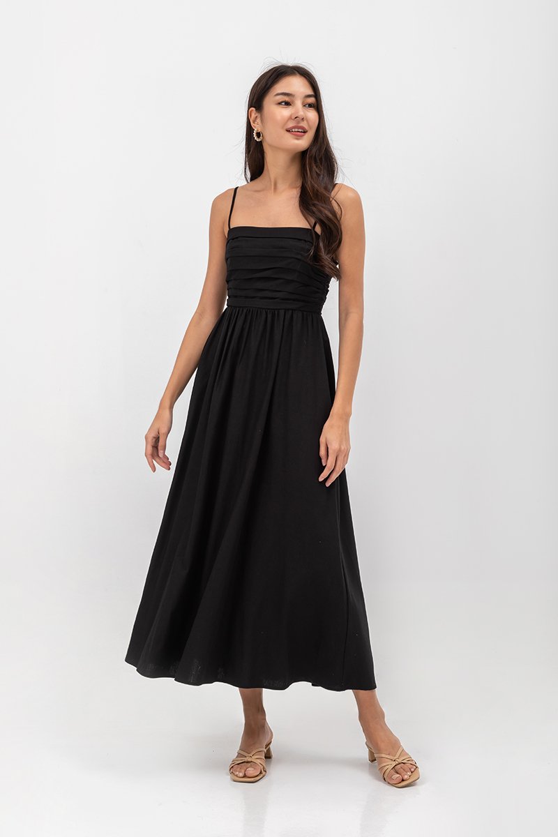 KIEVA PLEATED CHEST CAMISOLE MAXI DRESS