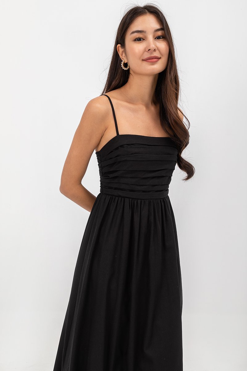 KIEVA PLEATED CHEST CAMISOLE MAXI DRESS