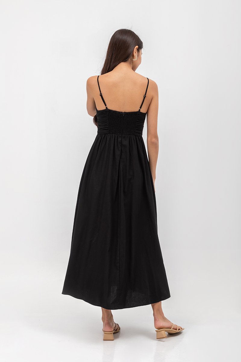 KIEVA PLEATED CHEST CAMISOLE MAXI DRESS