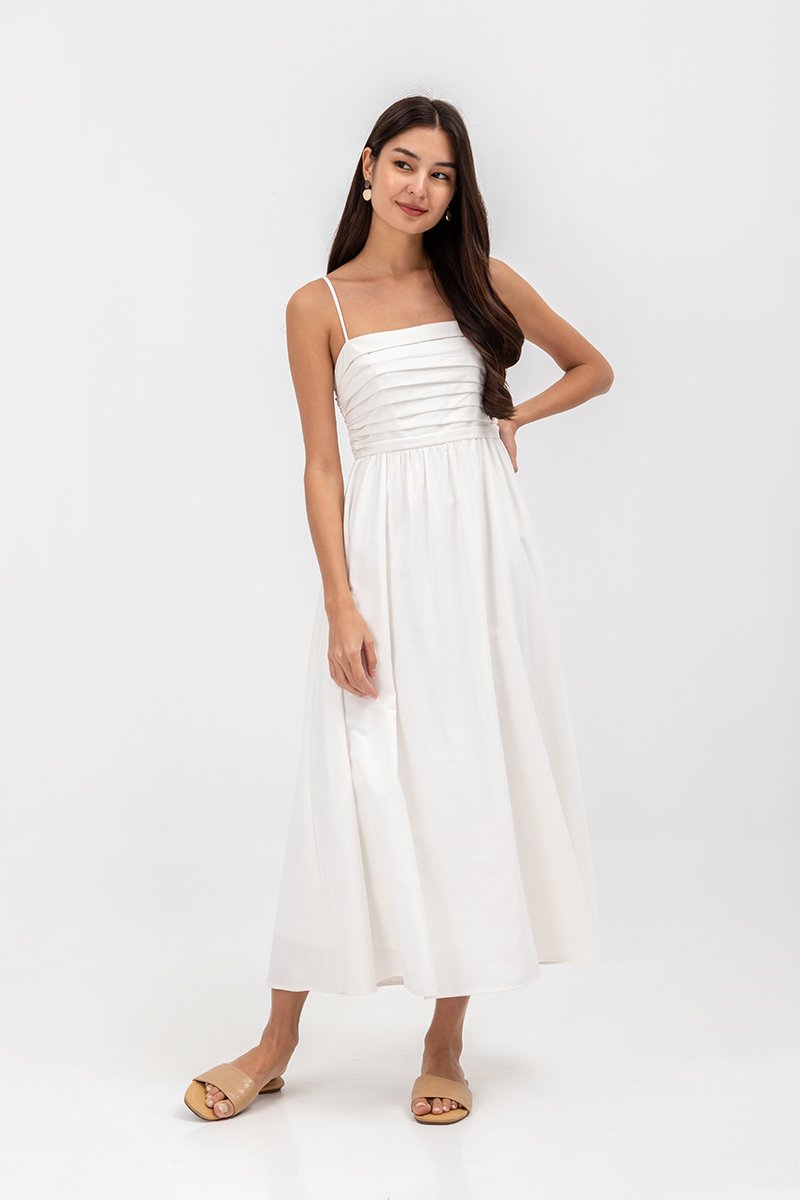 KIEVA PLEATED CHEST CAMISOLE MAXI DRESS