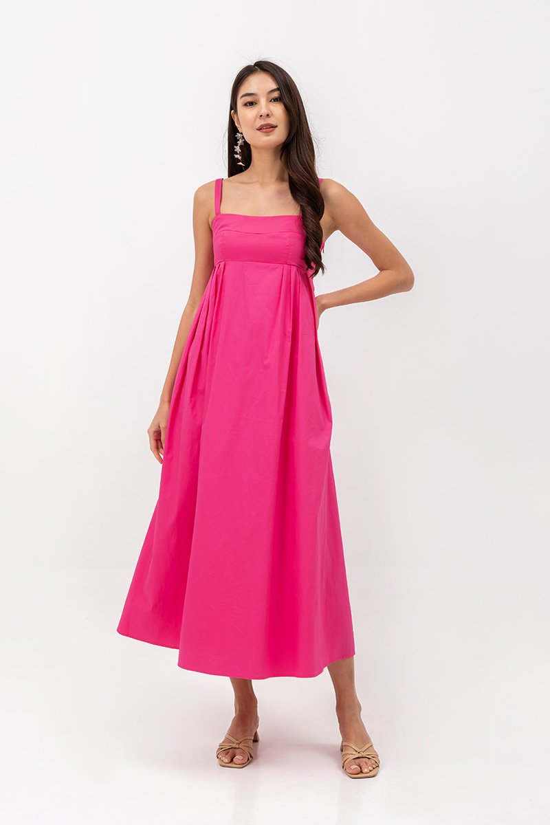 KAMILAH PLEATED CAMISOLE MAXI DRESS