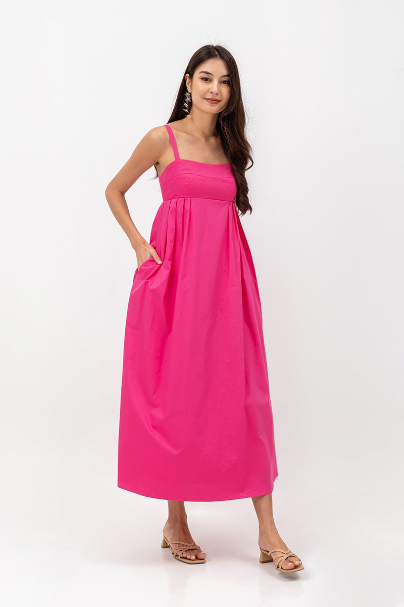 KAMILAH PLEATED CAMISOLE MAXI DRESS