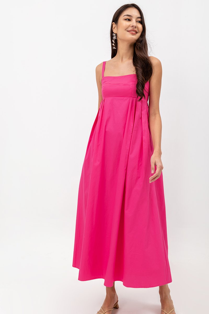 KAMILAH PLEATED CAMISOLE MAXI DRESS
