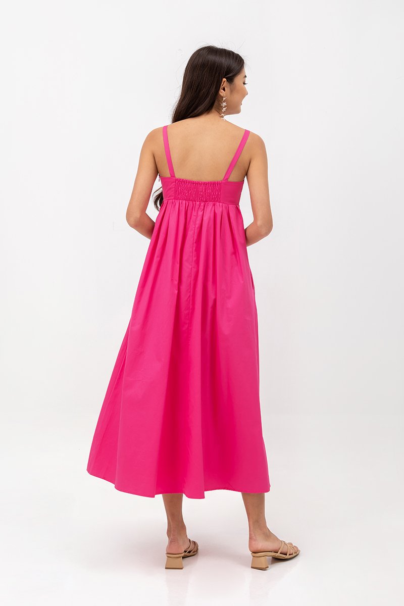 KAMILAH PLEATED CAMISOLE MAXI DRESS
