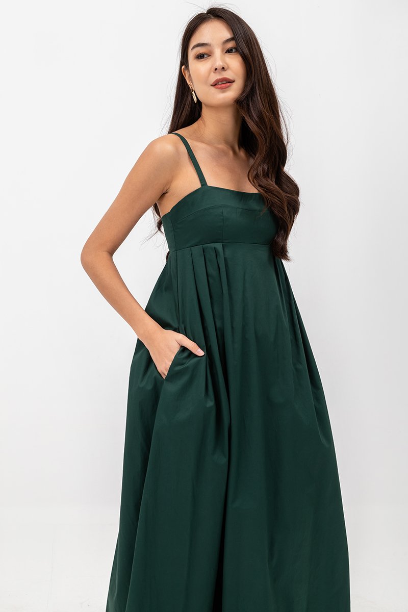 KAMILAH PLEATED CAMISOLE MAXI DRESS