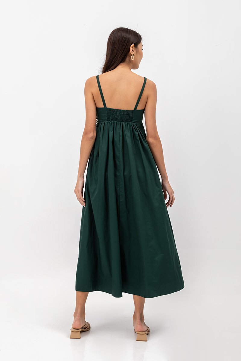 KAMILAH PLEATED CAMISOLE MAXI DRESS