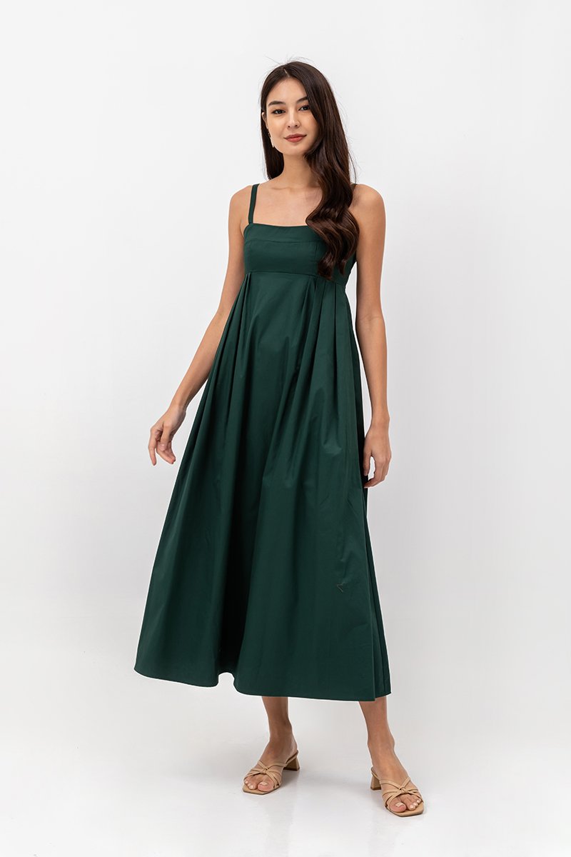 KAMILAH PLEATED CAMISOLE MAXI DRESS