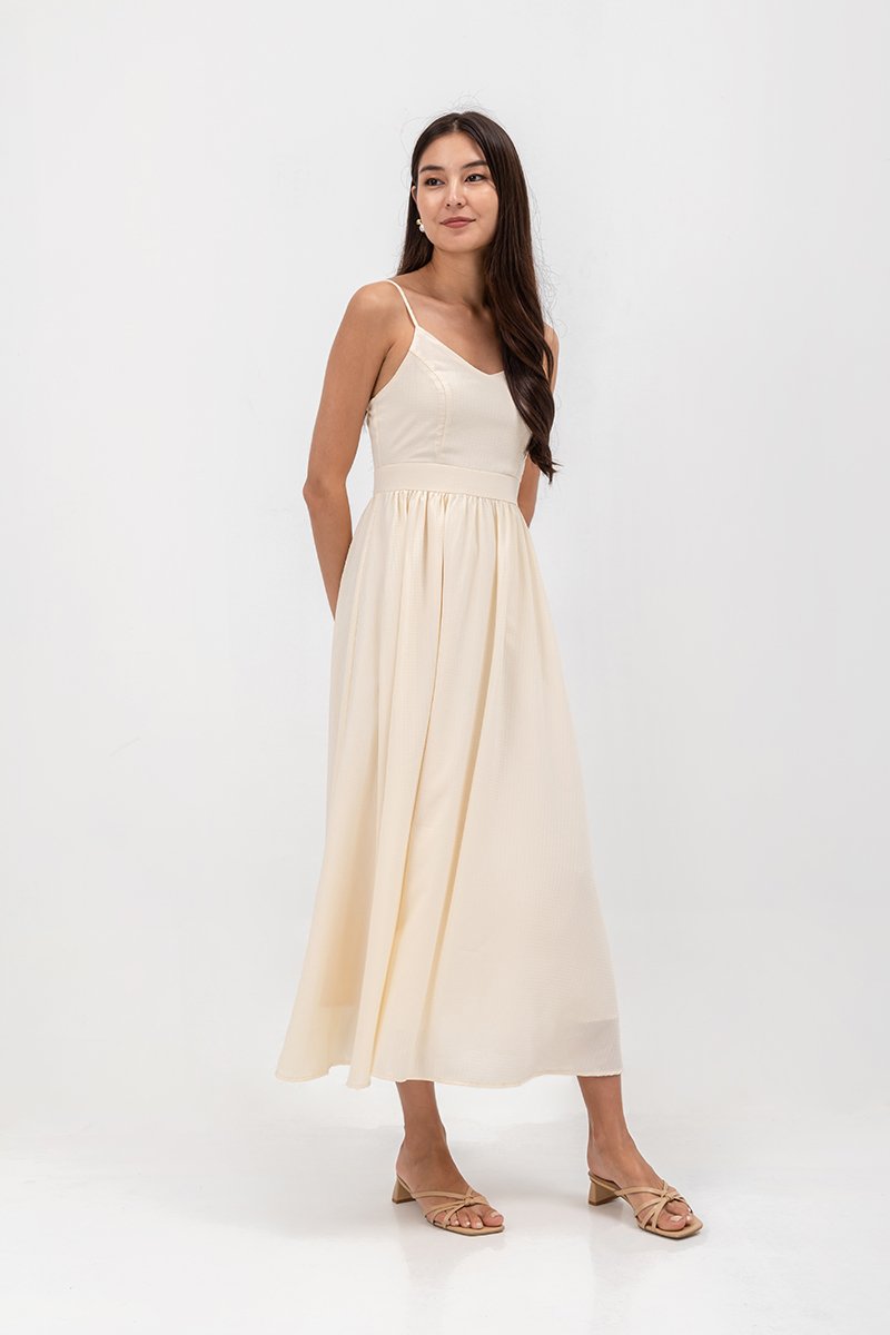 ADELAIDE CHECKERED CAMISOLE MAXI DRESS