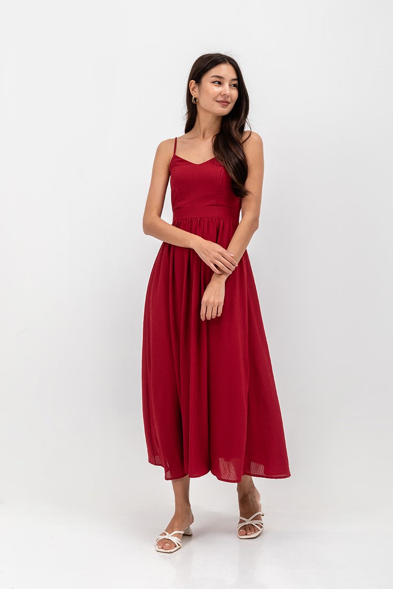 ADELAIDE CHECKERED CAMISOLE MAXI DRESS