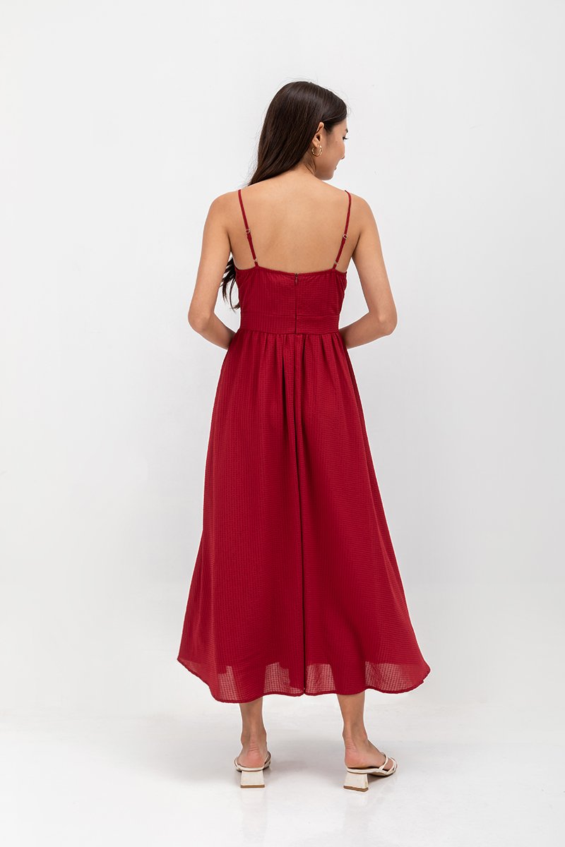 ADELAIDE CHECKERED CAMISOLE MAXI DRESS