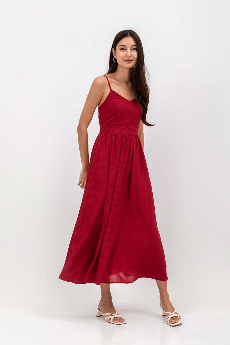 ADELAIDE CHECKERED CAMISOLE MAXI DRESS