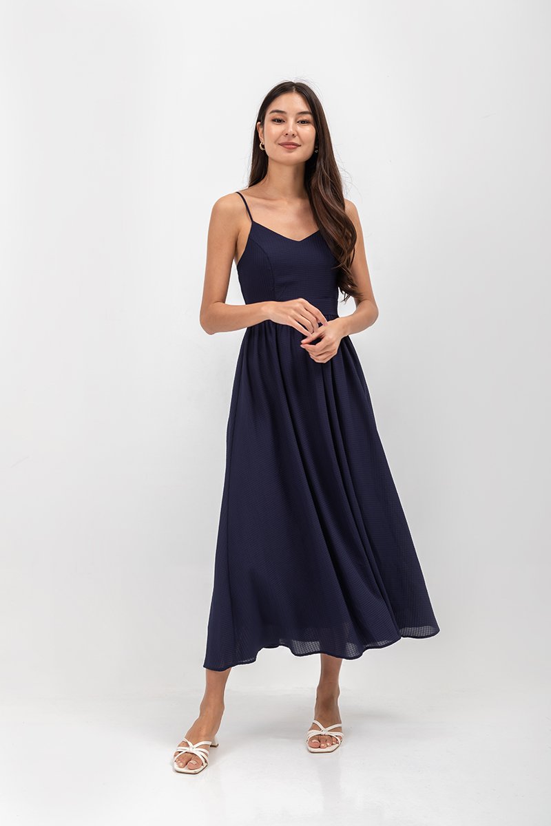 ADELAIDE CHECKERED CAMISOLE MAXI DRESS