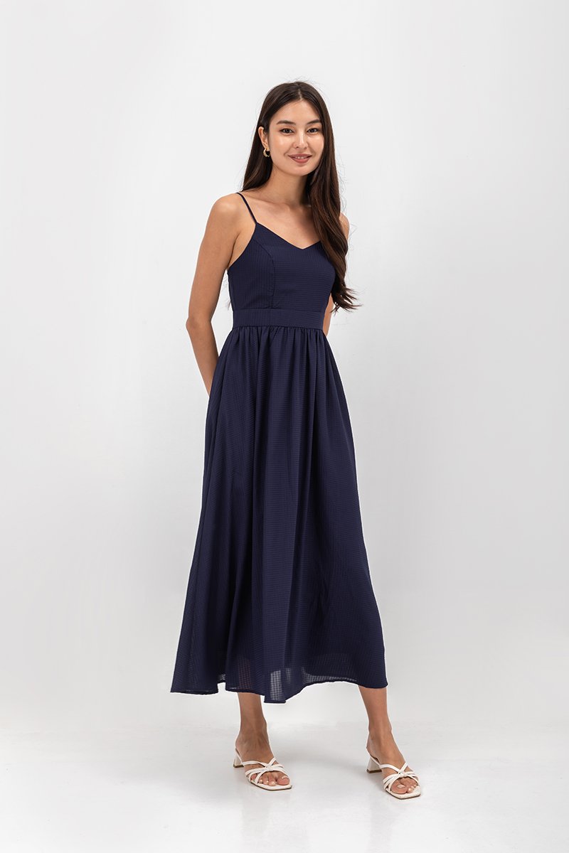 ADELAIDE CHECKERED CAMISOLE MAXI DRESS