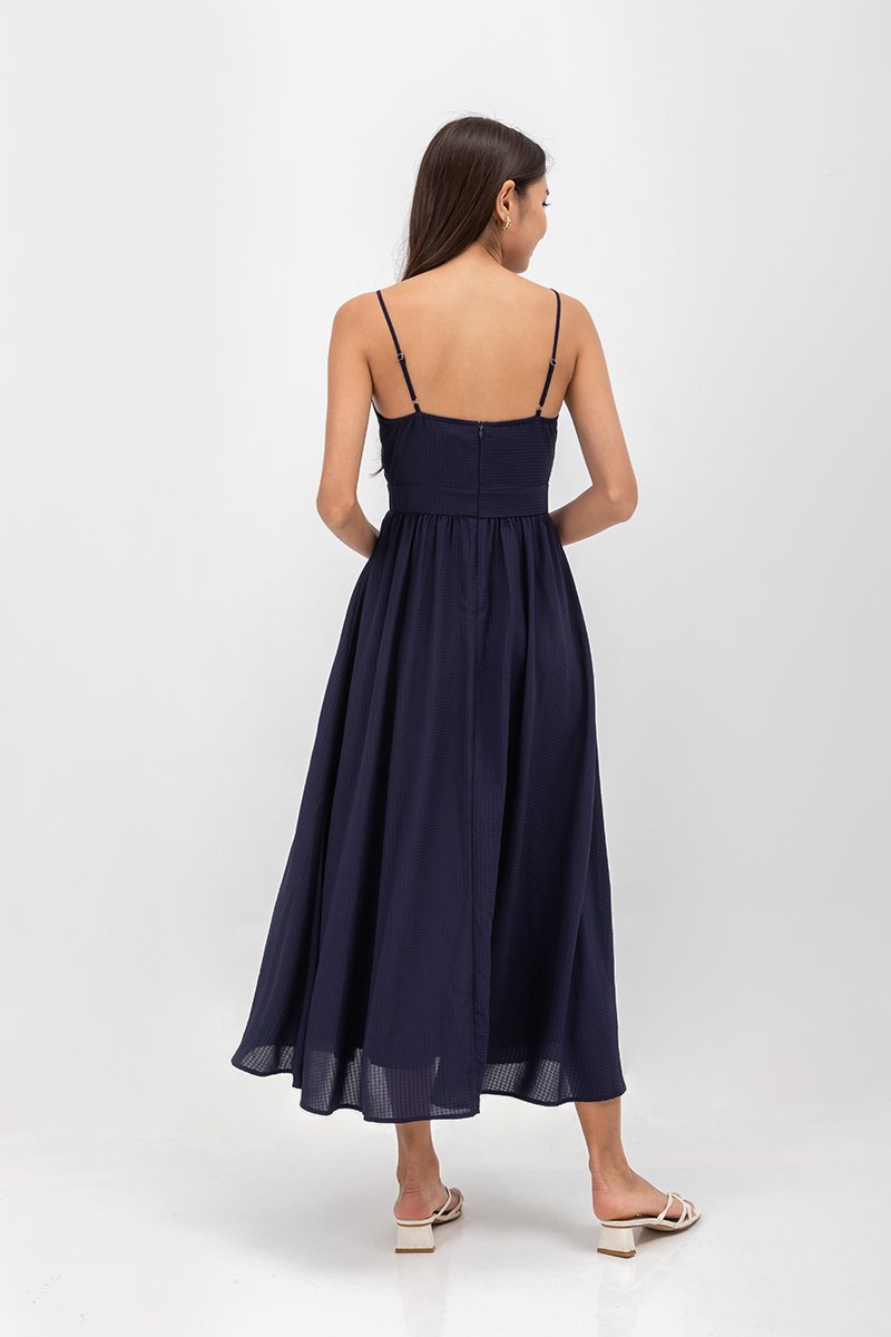ADELAIDE CHECKERED CAMISOLE MAXI DRESS