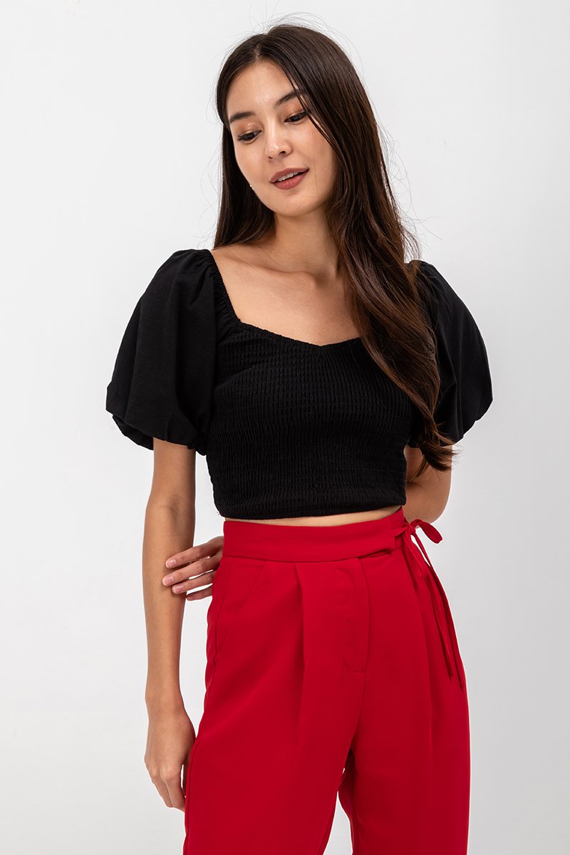 ANYA SIDE RIBBON TIE TAPERED PANTS