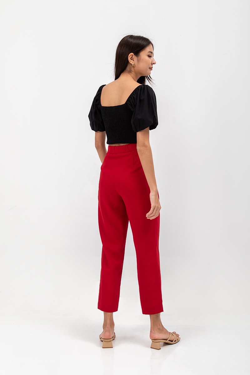 ANYA SIDE RIBBON TIE TAPERED PANTS