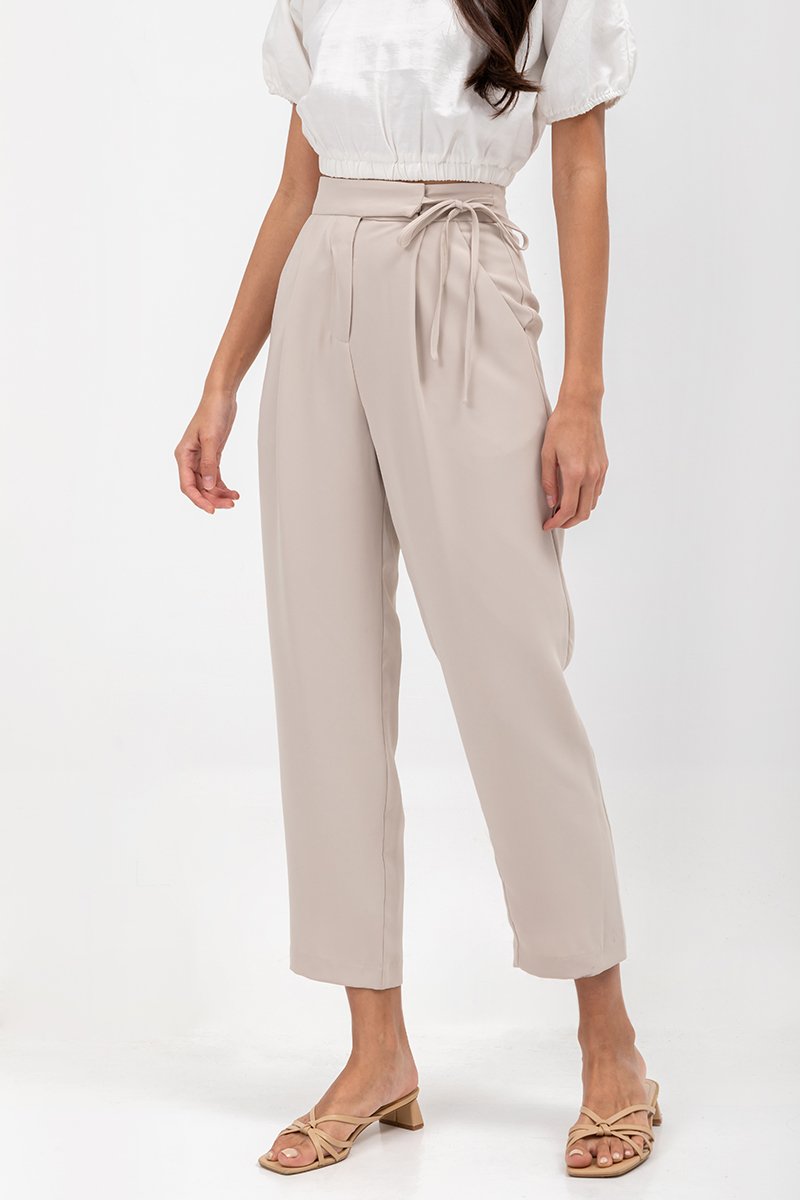 ANYA SIDE RIBBON TIE TAPERED PANTS