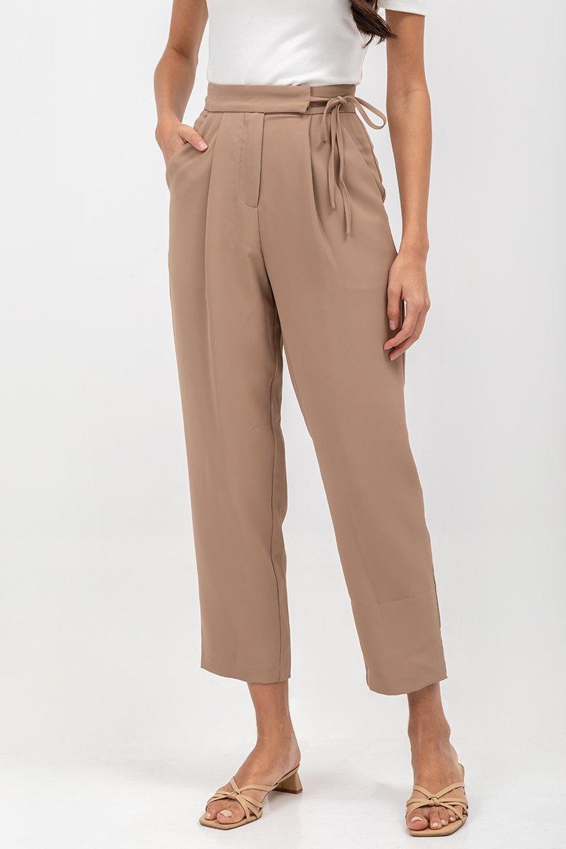 ANYA SIDE RIBBON TIE TAPERED PANTS